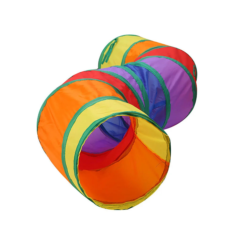 650g Rainbow Cat Toy Tunnel Playground Cats Scratching Running Interactive Teaser Toy Kittens Adult Cats