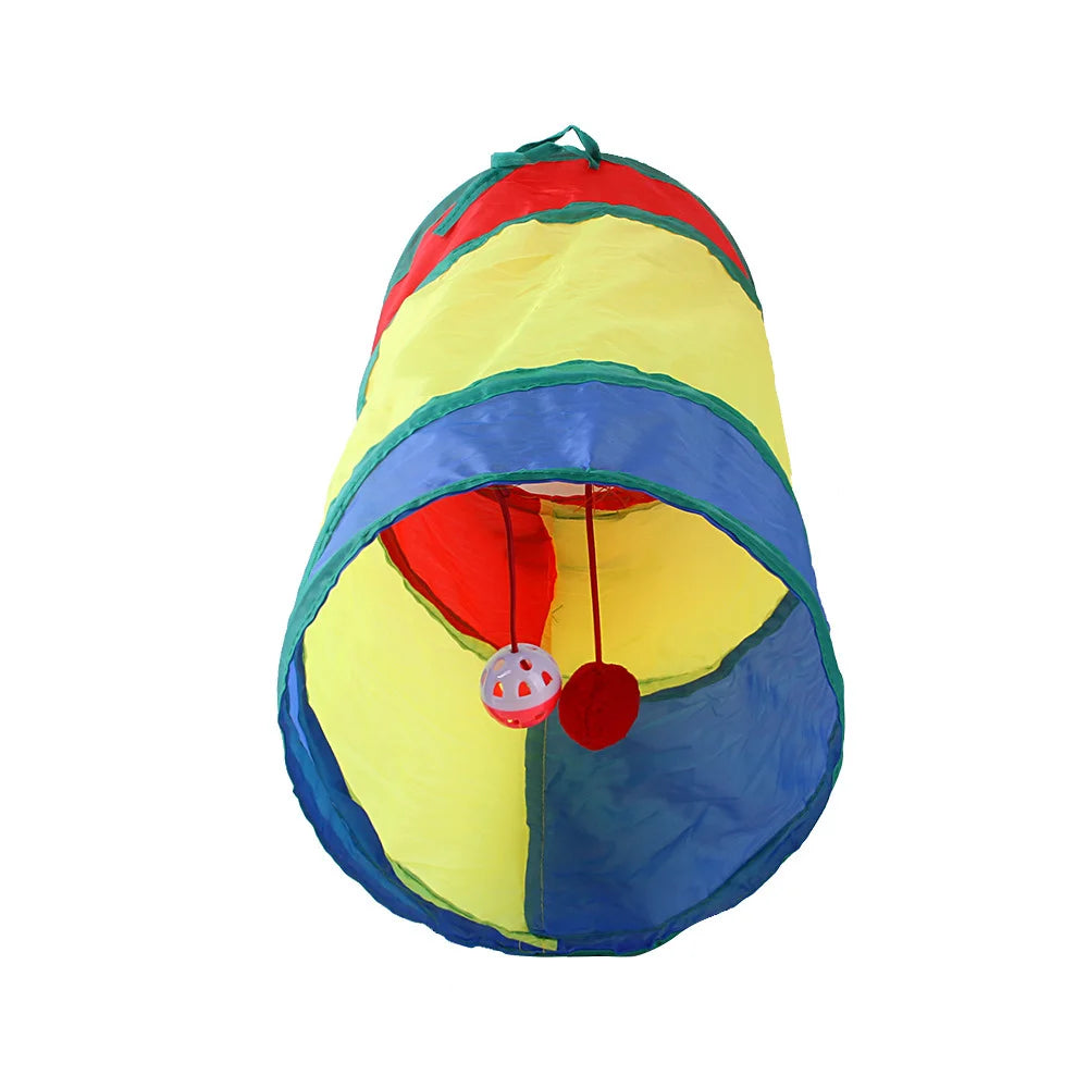 650g Rainbow Cat Toy Tunnel Playground Cats Scratching Running Interactive Teaser Toy Kittens Adult Cats
