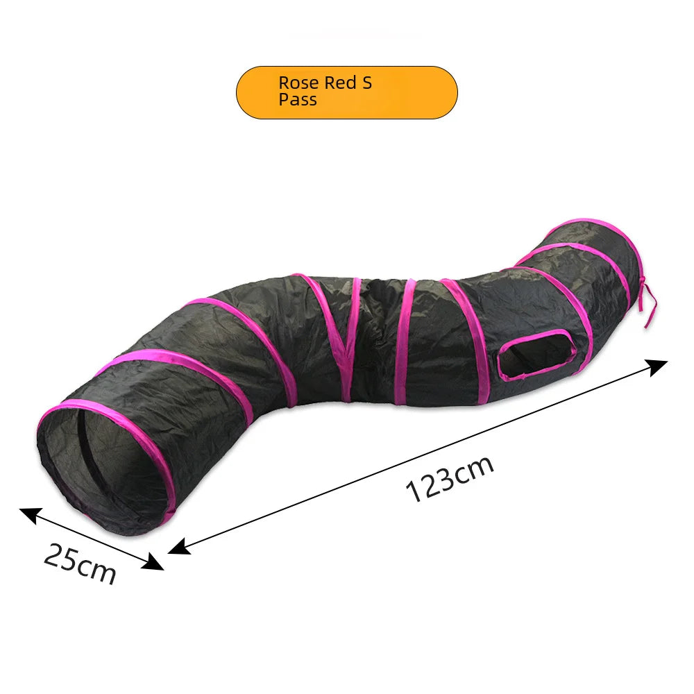 650g Rainbow Cat Toy Tunnel Playground Cats Scratching Running Interactive Teaser Toy Kittens Adult Cats