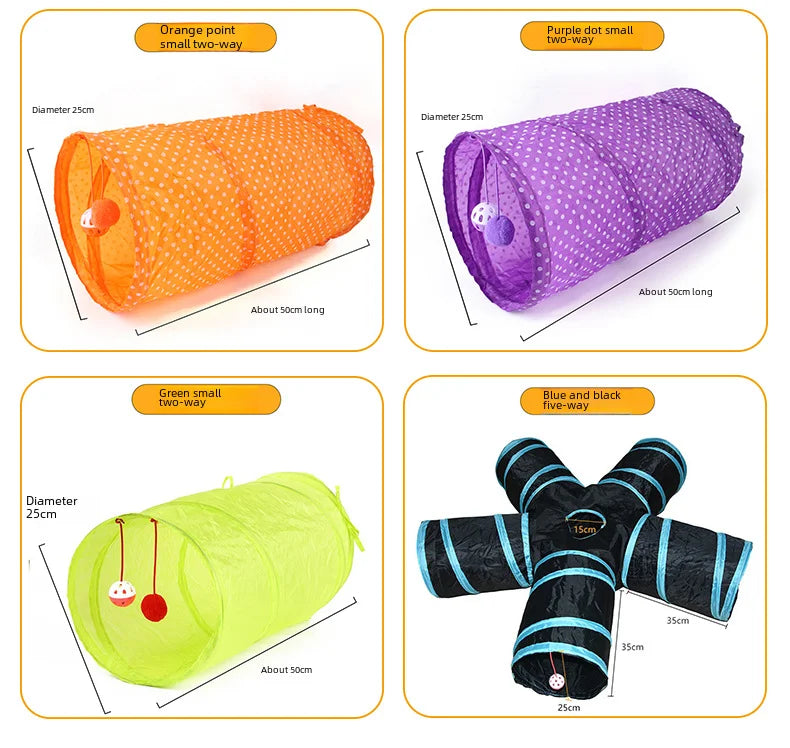 650g Rainbow Cat Toy Tunnel Playground Cats Scratching Running Interactive Teaser Toy Kittens Adult Cats