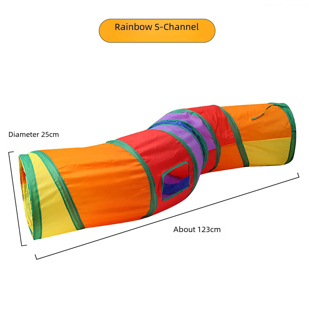 650g Rainbow Cat Toy Tunnel Playground Cats Scratching Running Interactive Teaser Toy Kittens Adult Cats