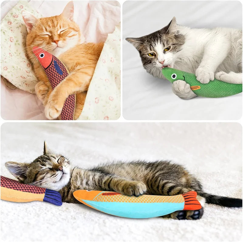 Cat Toy Catnip 3D Simulation Fish Goldfish Kitten Toys Pillowfish Interactive Sounding Cat Chew Bite Plush Toys Cat Supplies