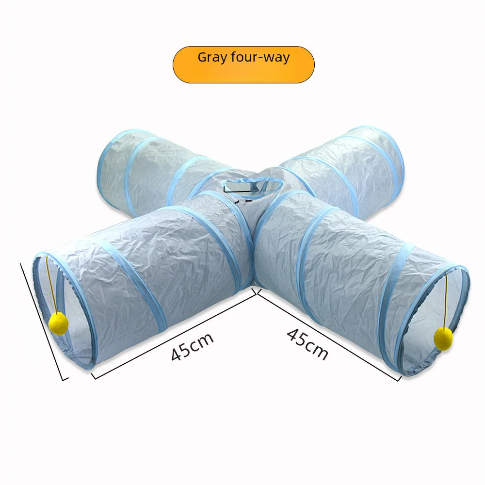650g Rainbow Cat Toy Tunnel Playground Cats Scratching Running Interactive Teaser Toy Kittens Adult Cats