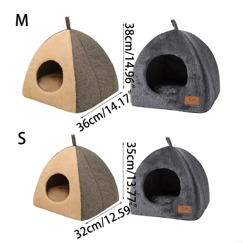 Cat Cave Warm Bed for Indoor Cat Washable Soft Beds Tent House for Puppy Small Dogs Non Slip Bottom