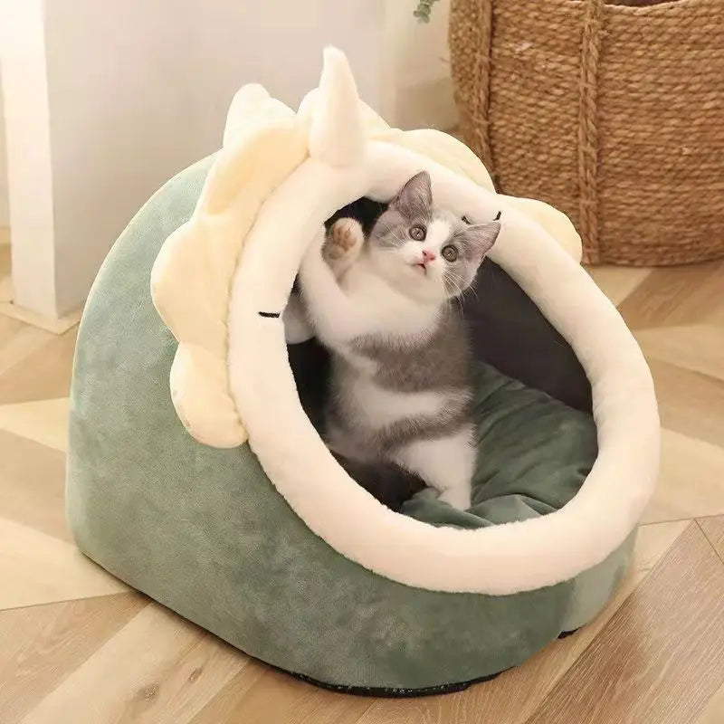 Cama Aconchegante para Gatos e Cães Pequenos – Tipo Cestinha Lavável