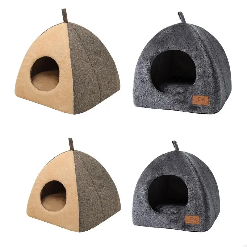 Cat Cave Warm Bed for Indoor Cat Washable Soft Beds Tent House for Puppy Small Dogs Non Slip Bottom