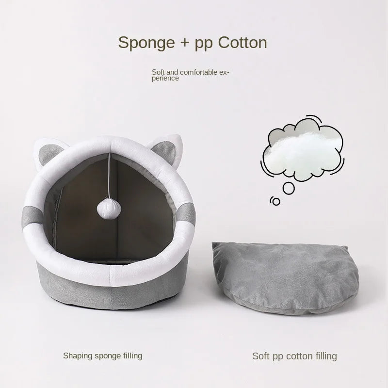 Cama Aconchegante para Gatos e Cães Pequenos – Tipo Cestinha Lavável