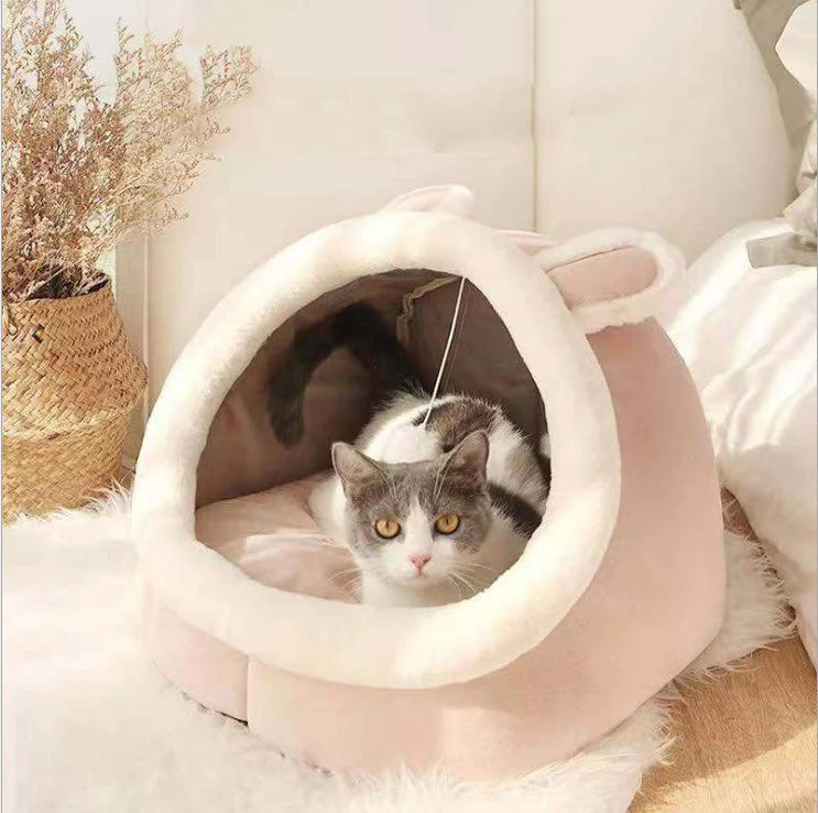 Cama Aconchegante para Gatos e Cães Pequenos – Tipo Cestinha Lavável