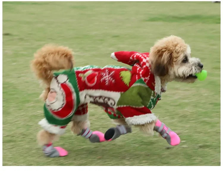 4Pcs/Set Dog Shoes for Large Dogs Breathable Professional Outdoor Dog Shoes Anti-Slip Durable Pet Shoes for Hiking Rubber Sole
