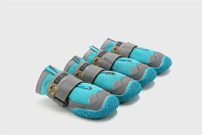4Pcs/Set Dog Shoes for Large Dogs Breathable Professional Outdoor Dog Shoes Anti-Slip Durable Pet Shoes for Hiking Rubber Sole