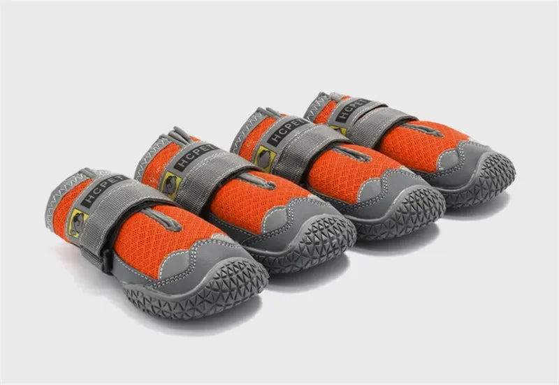 4Pcs/Set Dog Shoes for Large Dogs Breathable Professional Outdoor Dog Shoes Anti-Slip Durable Pet Shoes for Hiking Rubber Sole