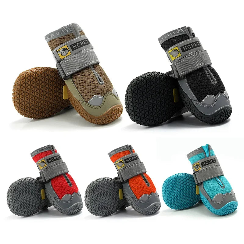4Pcs/Set Dog Shoes for Large Dogs Breathable Professional Outdoor Dog Shoes Anti-Slip Durable Pet Shoes for Hiking Rubber Sole