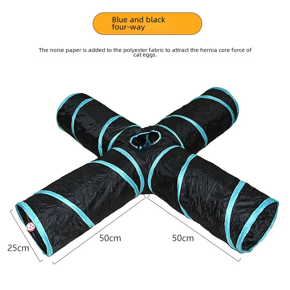 650g Rainbow Cat Toy Tunnel Playground Cats Scratching Running Interactive Teaser Toy Kittens Adult Cats