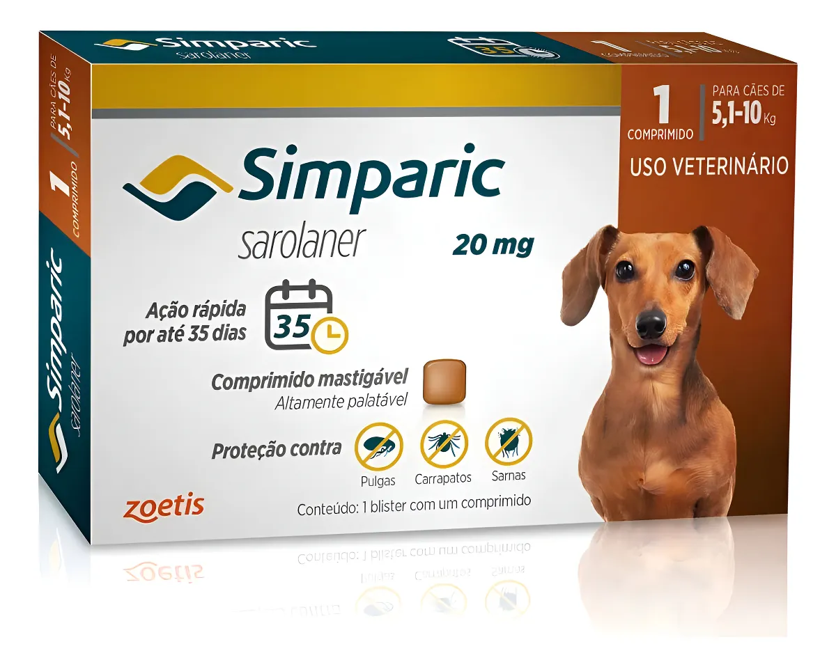 Simparic 20mg Antiparasitário Oral Canino