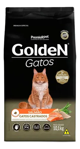 Ração Golden Gatos Castrados Salmão 10kg