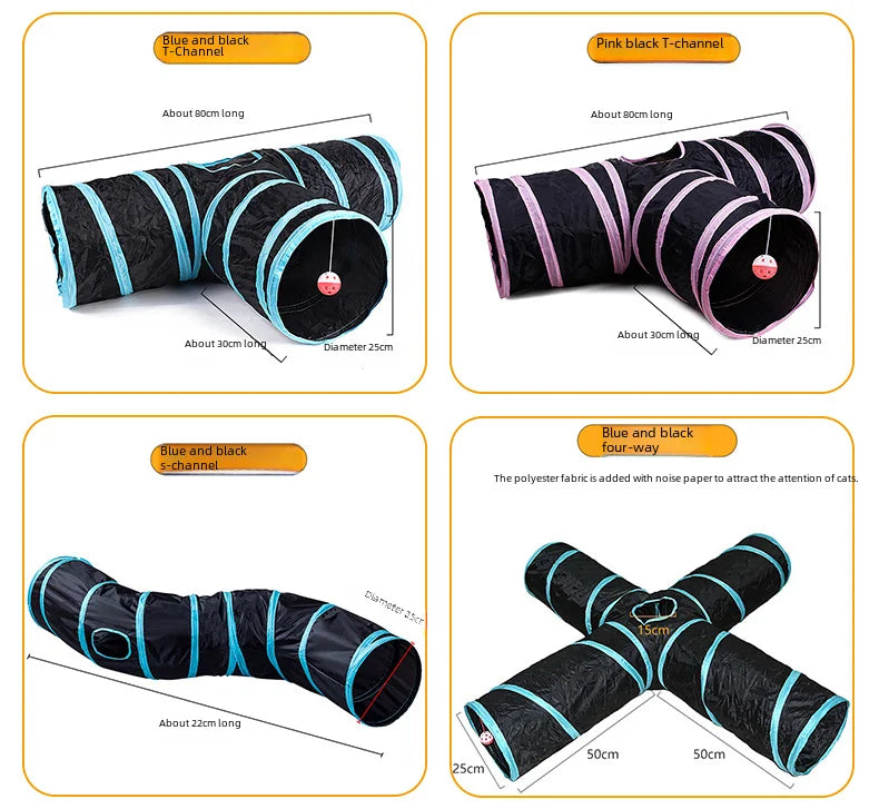 650g Rainbow Cat Toy Tunnel Playground Cats Scratching Running Interactive Teaser Toy Kittens Adult Cats