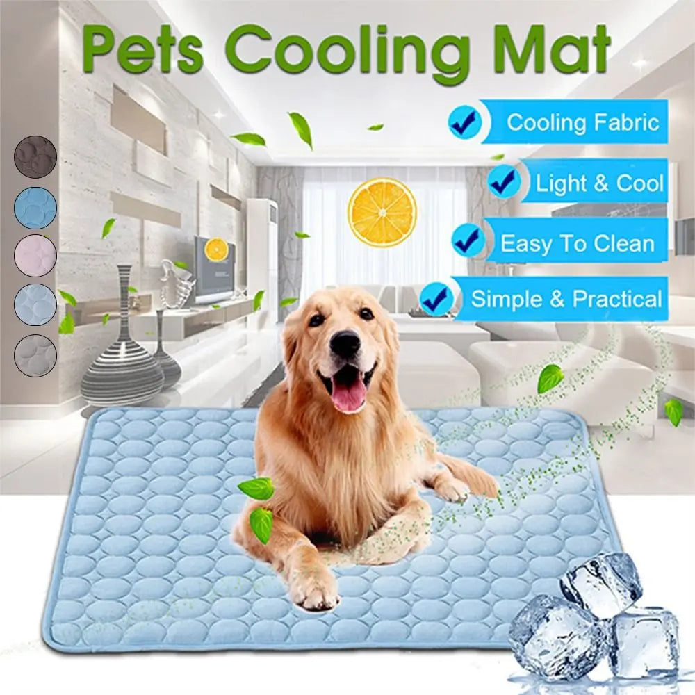New Dog Mat Cooling Summer Pad Mat For Dogs Cat Blanket Sofa Breathable Pet Bed Summer Washable For Small Medium Large Dogs Car