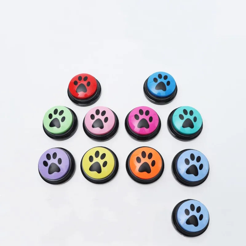 Pet Communication Button Dog Toys Recordable Pet Speaking Training Dog Talking Button Cute Claw Print Pattern Dog Accessories