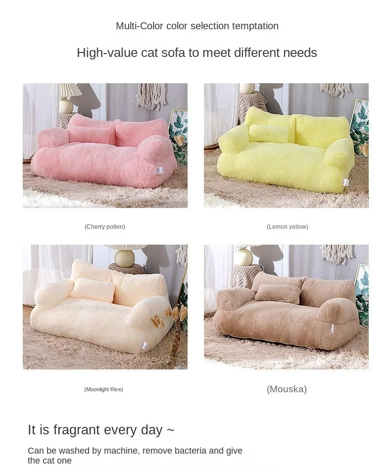 Universal Pet Bed for Winter Warm Cat Litter Sofa Bed Cushion Dog Kennel Large Supplies cat bed 【Send pillows】