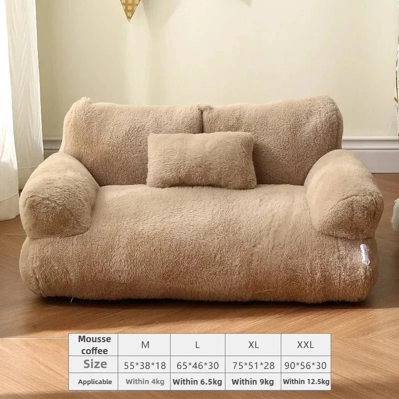 Universal Pet Bed for Winter Warm Cat Litter Sofa Bed Cushion Dog Kennel Large Supplies cat bed 【Send pillows】
