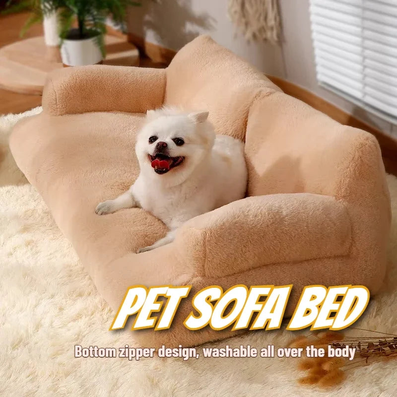 Universal Pet Bed for Winter Warm Cat Litter Sofa Bed Cushion Dog Kennel Large Supplies cat bed 【Send pillows】