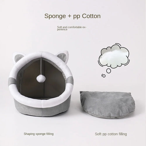 Cama Aconchegante para Gatos e Cães Pequenos – Tipo Cestinha Lavável