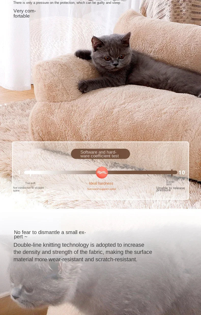 Universal Pet Bed for Winter Warm Cat Litter Sofa Bed Cushion Dog Kennel Large Supplies cat bed 【Send pillows】