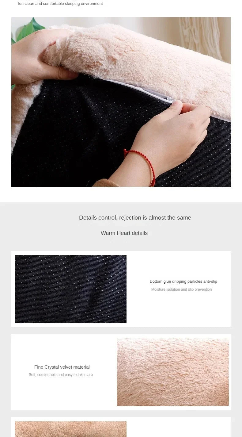 Universal Pet Bed for Winter Warm Cat Litter Sofa Bed Cushion Dog Kennel Large Supplies cat bed 【Send pillows】