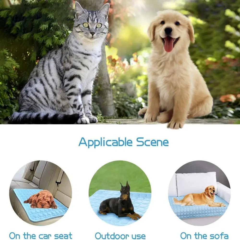 New Dog Mat Cooling Summer Pad Mat For Dogs Cat Blanket Sofa Breathable Pet Bed Summer Washable For Small Medium Large Dogs Car