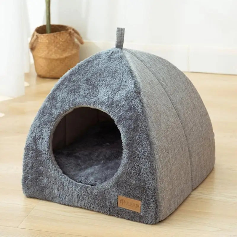 Cat Cave Warm Bed for Indoor Cat Washable Soft Beds Tent House for Puppy Small Dogs Non Slip Bottom