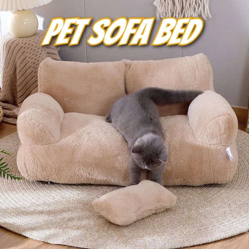 Universal Pet Bed for Winter Warm Cat Litter Sofa Bed Cushion Dog Kennel Large Supplies cat bed 【Send pillows】