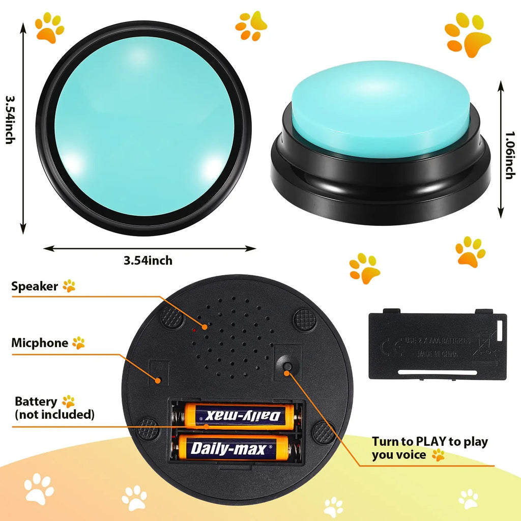 Pet Communication Button Dog Toys Recordable Pet Speaking Training Dog Talking Button Cute Claw Print Pattern Dog Accessories