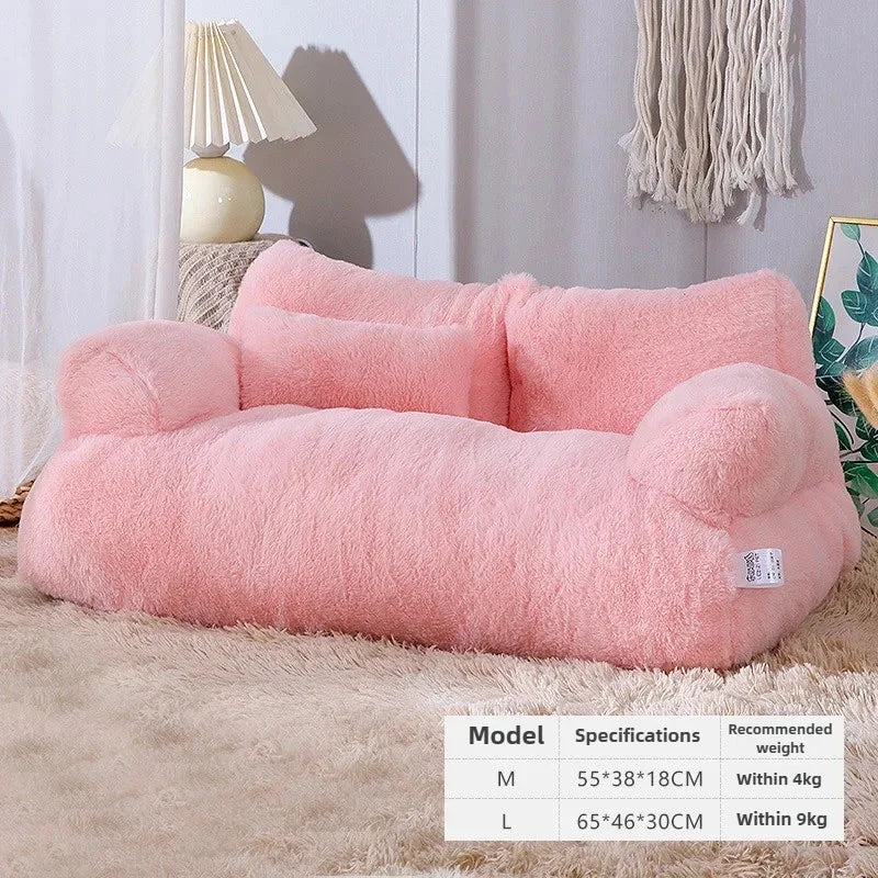 Universal Pet Bed for Winter Warm Cat Litter Sofa Bed Cushion Dog Kennel Large Supplies cat bed 【Send pillows】