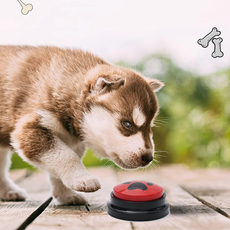 Pet Communication Button Dog Toys Recordable Pet Speaking Training Dog Talking Button Cute Claw Print Pattern Dog Accessories