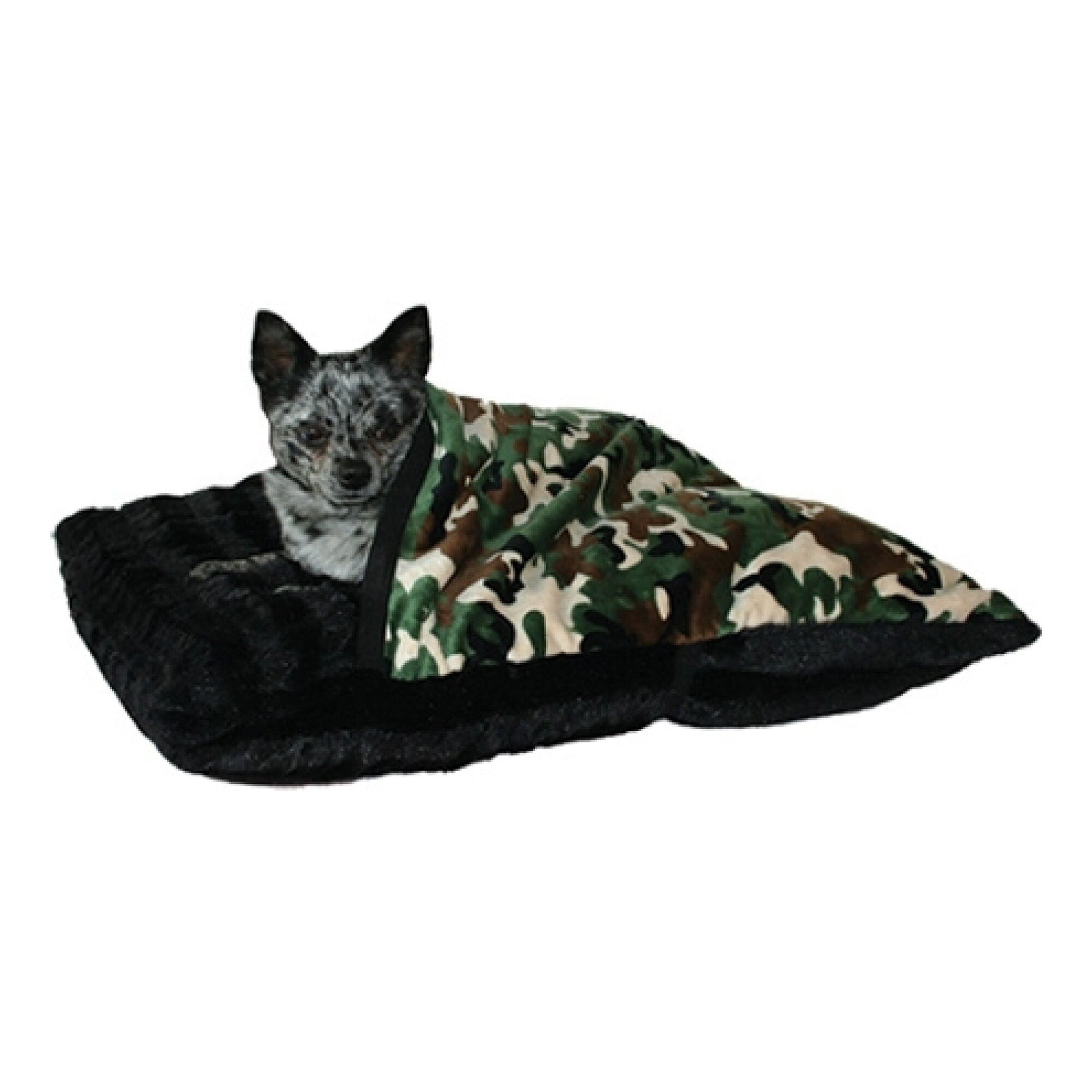 Dog, Puppy & Pet or Cat Sleepytime Pet Pockets for Pets that burrow, "Army Camo"-0